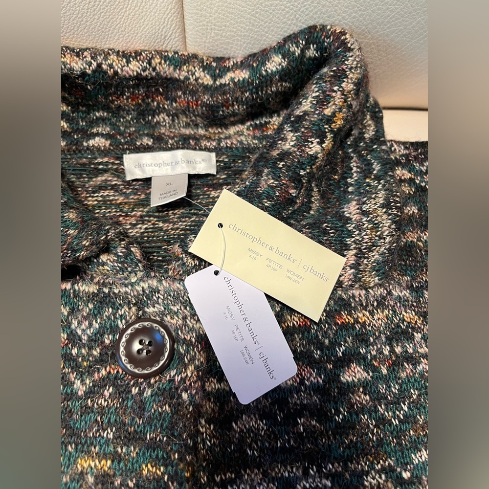 Christopher & Banks Multicolor Patterned Cardigan - Picture 7 of 8